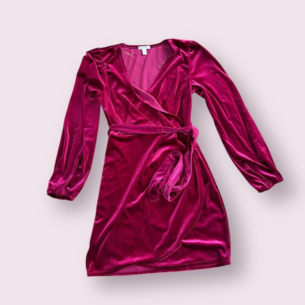 Women’s Nine West wrap dress mini bodycon red velvet